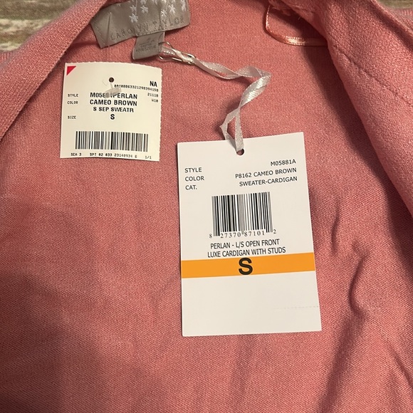 Carolyn Taylor Perlan - L/S Open Front Luxe Cardigan With Studs - Picture 7 of 8